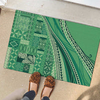 Pasifika Women's Day - Samoa Siapo Malu Tattoo Inspired Rubber Doormat Jade