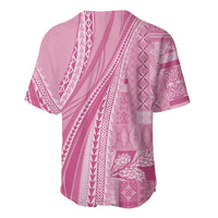 Pasifika Women's Day - Samoa Siapo Malu Tattoo Inspired Baseball Jersey Pink