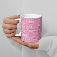 Pasifika Women's Day - Samoa Siapo Malu Tattoo Inspired Ceramic Mug Pink