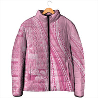 Pasifika Women's Day - Samoa Siapo Malu Tattoo Inspired Padded Jacket Pink LT7 - Polynesian Pride