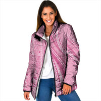 Pasifika Women's Day - Samoa Siapo Malu Tattoo Inspired Padded Jacket Pink LT7 Women Pink - Polynesian Pride