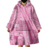 Pasifika Women's Day - Samoa Siapo Malu Tattoo Inspired Wearable Blanket Hoodie Pink
