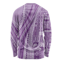 Pasifika Women's Day - Samoa Siapo Malu Tattoo Inspired Long Sleeve Shirt Lavender