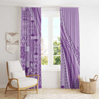 Pasifika Women's Day - Samoa Siapo Malu Tattoo Inspired Window Curtain Lavender
