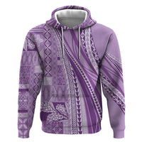 Pasifika Women's Day - Samoa Siapo Malu Tattoo Inspired Zip Hoodie Lavender