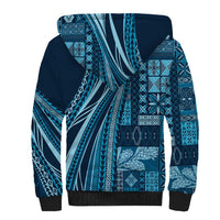 Pasifika Women's Day - Samoa Siapo Malu Tattoo Inspired Sherpa Hoodie Navy Blue