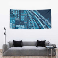 Pasifika Women's Day - Samoa Siapo Malu Tattoo Inspired Tapestry Navy Blue