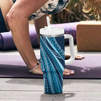 Pasifika Women's Day - Samoa Siapo Malu Tattoo Inspired Tumbler With Handle Navy Blue
