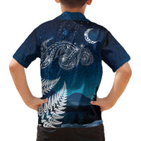 New Zealand Matariki Family Matching Off Shoulder Short Dress and Hawaiian Shirt Starry Night Style LT7 - Polynesian Pride