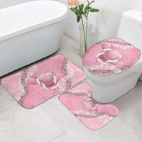 Hawaii Maui Island Flowers Lei Bathroom Set Lokelani Rose Pink