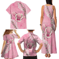 Hawaii Maui Island Flowers Lei Family Matching Tank Maxi Dress and Hawaiian Shirt Lokelani Rose Pink LT7 - Polynesian Pride
