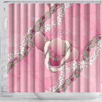 Hawaii Maui Island Flowers Lei Shower Curtain Lokelani Rose Pink