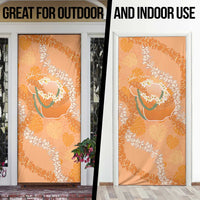 Hawaii Lanai Island Flowers Lei Door Cover Orange Kaunaoa Mix Maile