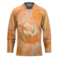 Hawaii Lanai Island Flowers Lei Hockey Jersey Orange Kaunaoa Mix Maile