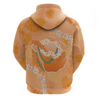Hawaii Lanai Island Flowers Lei Hoodie Orange Kaunaoa Mix Maile