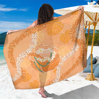 Hawaii Lanai Island Flowers Lei Sarong Orange Kaunaoa Mix Maile