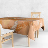 Hawaii Lanai Island Flowers Lei Tablecloth Orange Kaunaoa Mix Maile