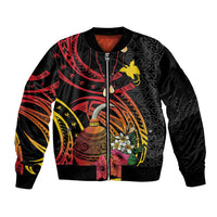 Personalized Milne Bay Sleeve Zip Bomber Jacket PNG Lime Pot with Oro Tapa