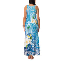 Hafa Adai Guam Chamorro Personalized Family Matching Tank Maxi Dress and Hawaiian Shirt Ocean Blue Latte Stone with Guasali LT7 - Polynesian Pride