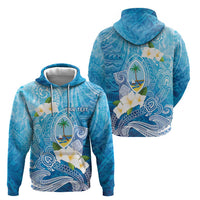 Hafa Adai Guam Chamorro Personalized Hoodie Ocean Blue Latte Stone with Guasali - Polynesian Pride