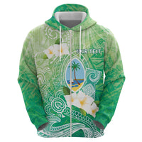 Hafa Adai Guam Chamorro Personalized Hoodie Summer Green Latte Stone with Guasali - Polynesian Pride