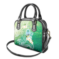 Hafa Adai Guam Chamorro Personalized Shoulder Handbag Summer Green Latte Stone with Guasali - Polynesian Pride