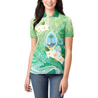 Hafa Adai Guam Chamorro Personalized Women Polo Shirt Summer Green Latte Stone with Guasali - Polynesian Pride
