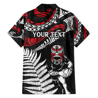 New Zealand Maori Rugby Personalised Family Matching Off Shoulder Short Dress and Hawaiian Shirt Ta Moko Silver Fern LT7 - Polynesian Pride