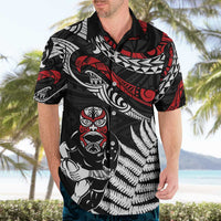 New Zealand Maori Rugby Personalised Hawaiian Shirt Ta Moko Silver Fern LT7 - Polynesian Pride