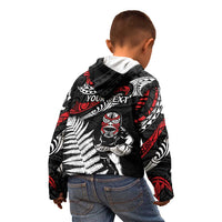 New Zealand Maori Rugby Personalised Kid Hoodie Ta Moko Silver Fern LT7 - Polynesian Pride