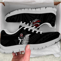 New Zealand Maori Rugby Personalised Sneakers Ta Moko Silver Fern
