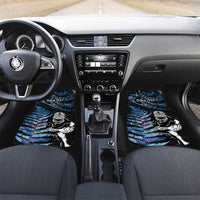 New Zealand Maori Rugby Personalised Car Mats Ta Moko Silver Fern - Paua Blue LT7 Set 2pcs - Front Blue - Polynesian Pride