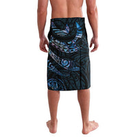 New Zealand Maori Rugby Personalised Lavalava Ta Moko Silver Fern - Paua Blue LT7 - Polynesian Pride