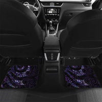 New Zealand Maori Rugby Personalised Car Mats Ta Moko Silver Fern - Paua Purple LT7 Set 2pcs - Back Purple - Polynesian Pride