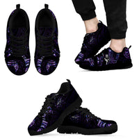 New Zealand Maori Rugby Personalised Sneakers Ta Moko Silver Fern - Paua Purple LT7 - Polynesian Pride
