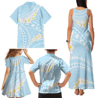 Polynesian Vintage Floral Family Matching Tank Maxi Dress and Hawaiian Shirt Azure Motifs LT7 - Polynesian Pride