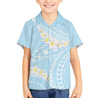Polynesian Vintage Floral Family Matching Tank Maxi Dress and Hawaiian Shirt Azure Motifs LT7 Son's Shirt Azure - Polynesian Pride