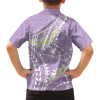 Polynesian Vintage Floral Family Matching Off Shoulder Short Dress and Hawaiian Shirt Lavender Motifs LT7 - Polynesian Pride