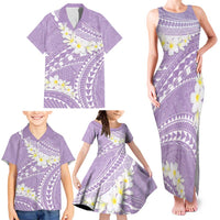 Polynesian Vintage Floral Family Matching Tank Maxi Dress and Hawaiian Shirt Lavender Motifs LT7 - Polynesian Pride