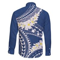 Polynesian Vintage Floral Family Matching Mermaid Dress and Hawaiian Shirt Navy Blue Motifs LT7 - Polynesian Pride