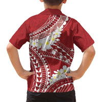 Polynesian Vintage Floral Family Matching Off Shoulder Short Dress and Hawaiian Shirt Scarlet Motifs LT7 - Polynesian Pride