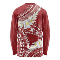 Polynesian Vintage Floral Long Sleeve Shirt Scarlet Motifs - Polynesian Pride