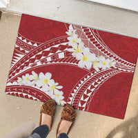 Polynesian Vintage Floral Rubber Doormat Scarlet Motifs - Polynesian Pride