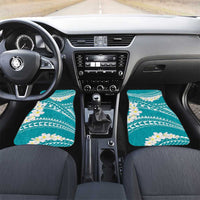 Polynesian Vintage Floral Car Mats Teal Motifs - Polynesian Pride