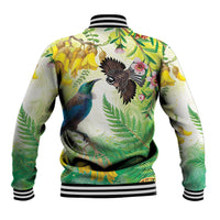 New Zealand Maori Mahuru Baseball Jacket Tui With Pikawakawa Spring Colors LT7 - Polynesian Pride