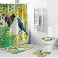 New Zealand Maori Mahuru Bathroom Set Tui With Pikawakawa Spring Colors LT7 Bathroom Set (4 pcs) Multicolor - Polynesian Pride