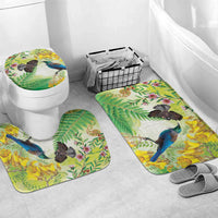 New Zealand Maori Mahuru Bathroom Set Tui With Pikawakawa Spring Colors LT7 Mat Set Only (3 pcs) One Size Multicolor - Polynesian Pride