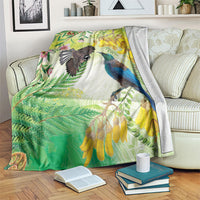 New Zealand Maori Mahuru Blanket Tui With Pikawakawa Spring Colors LT7 Multicolor - Polynesian Pride