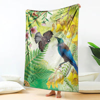 New Zealand Maori Mahuru Blanket Tui With Pikawakawa Spring Colors LT7 - Polynesian Pride