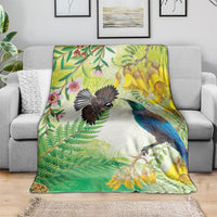 New Zealand Maori Mahuru Blanket Tui With Pikawakawa Spring Colors LT7 - Polynesian Pride